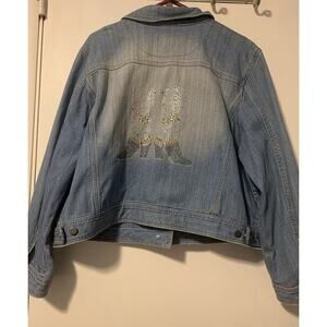 Vintage Denim Jacket Preppy Country Princess Redoubts Creation 20 W Bohemian